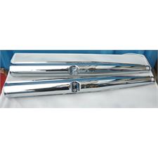 EXHAUST COMPLETE WITH DENT - CHROME CAP - (PAIR)  - (REPLICA TAIWAN)